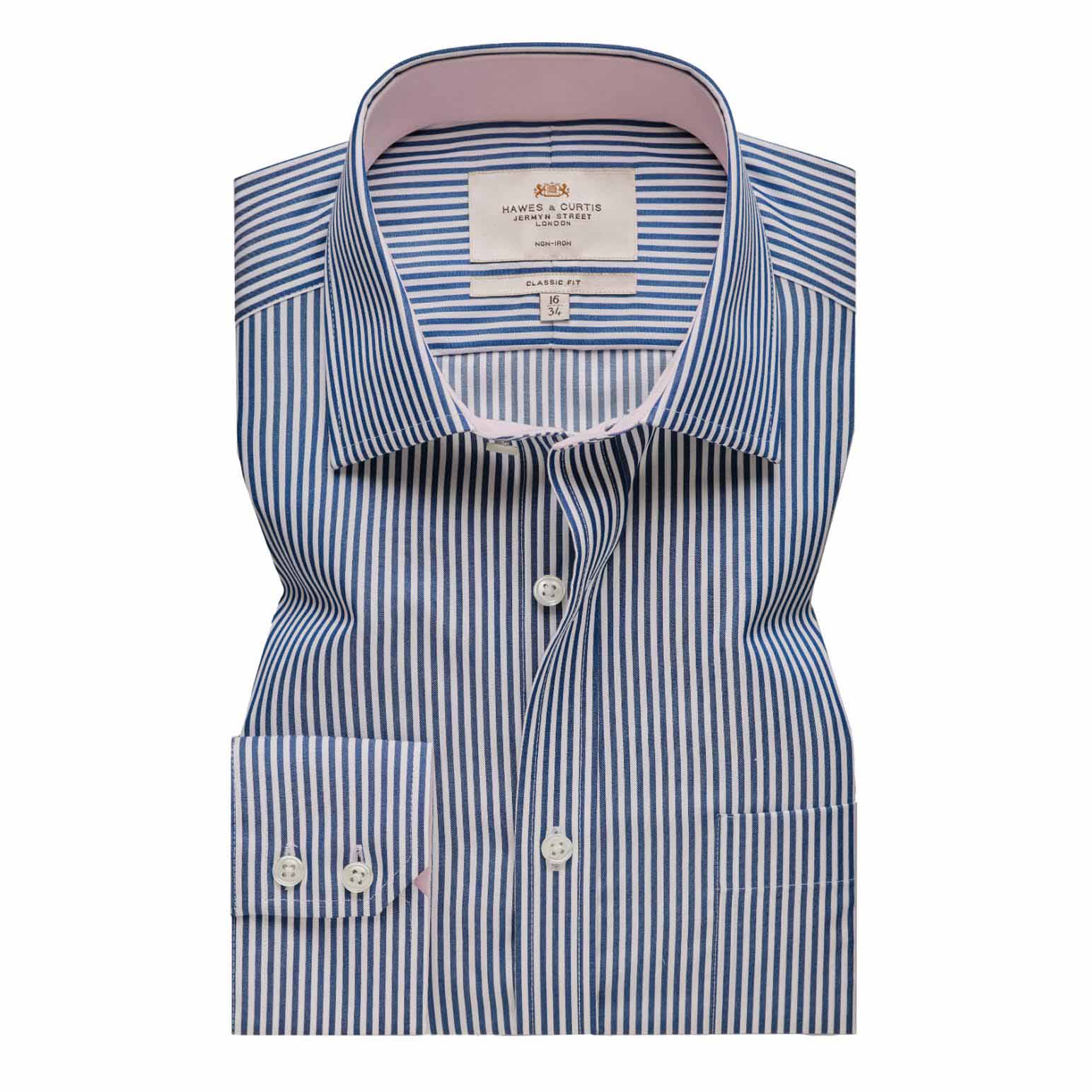 Hawes & Curtis Non Iron Bengal Stripe Classic Shirt